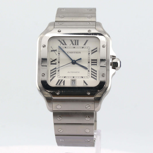 2021 Cartier Santos de Cartier Silver Opaline Dial WSSA0018