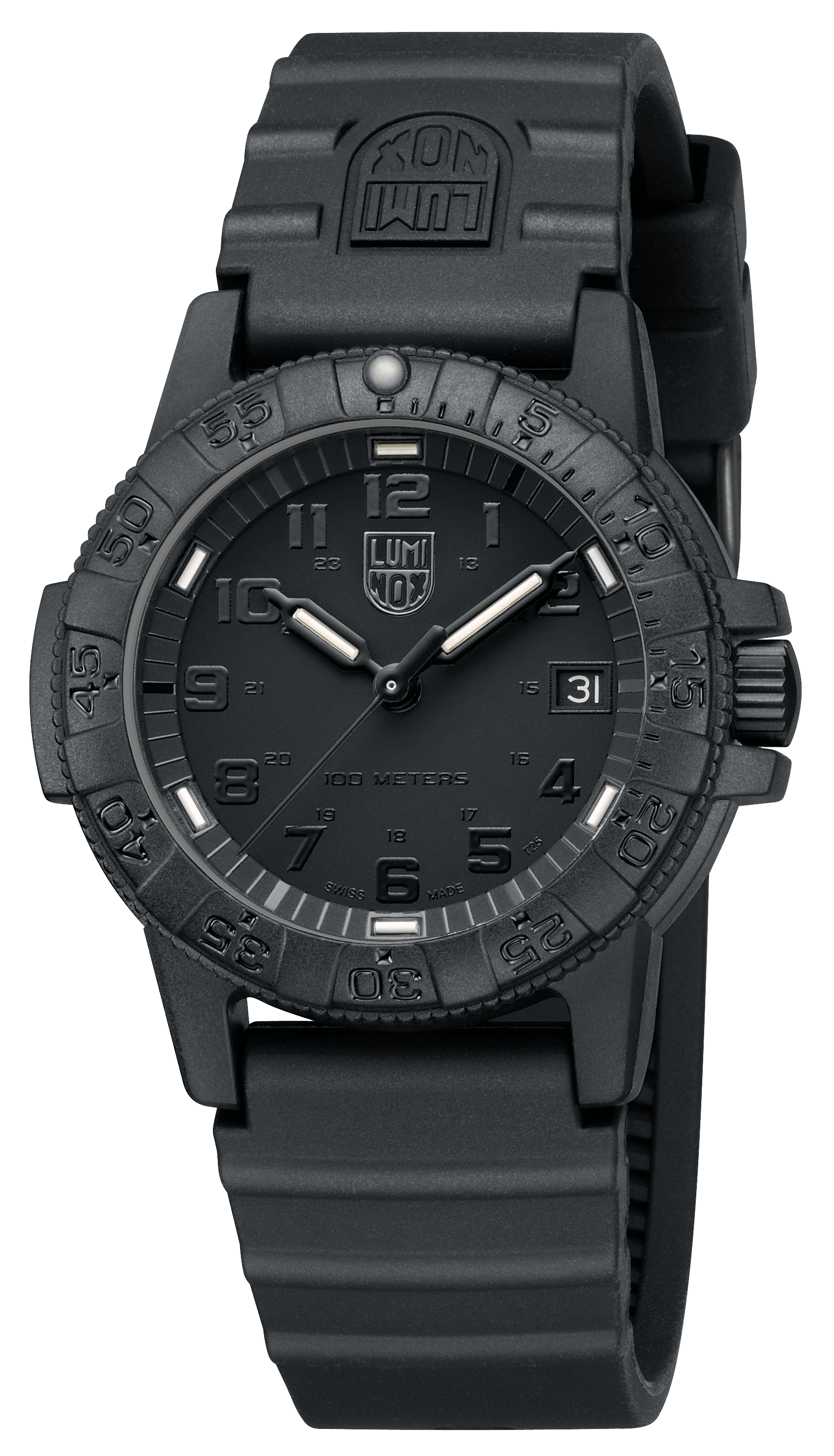 Luminox Leatherback Sea Turtle watch with robust black-out design and durable CARBONOX case.