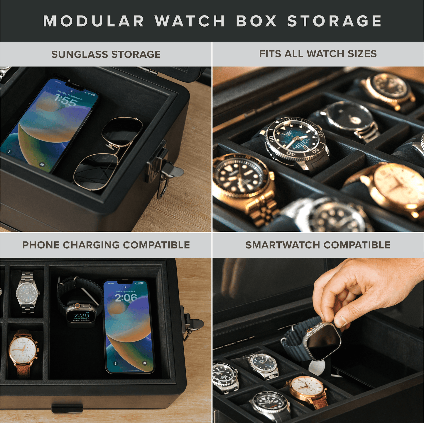 Black Edition Military Watch Box - 10 Slot