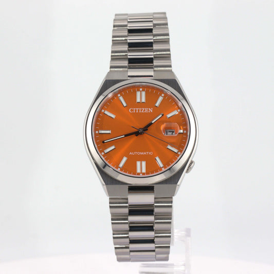 Citizen Tsuyosa Automatic watch with orange sunray dial and silver-tone stainless steel case