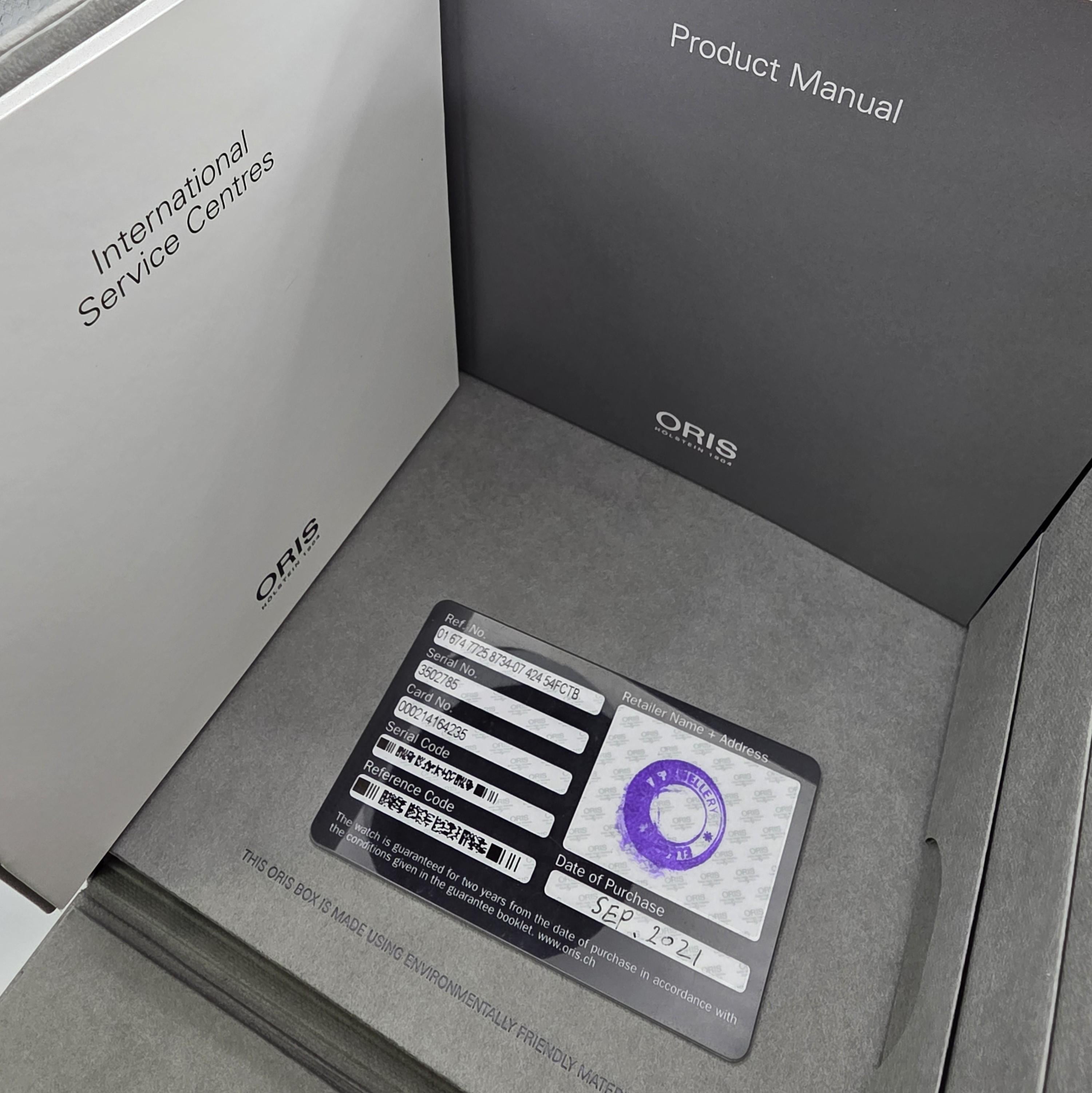 Oris Williams C.F.C. Black Carbon Fiber Dial 01 674 7725 8734-07 424 54FCTB