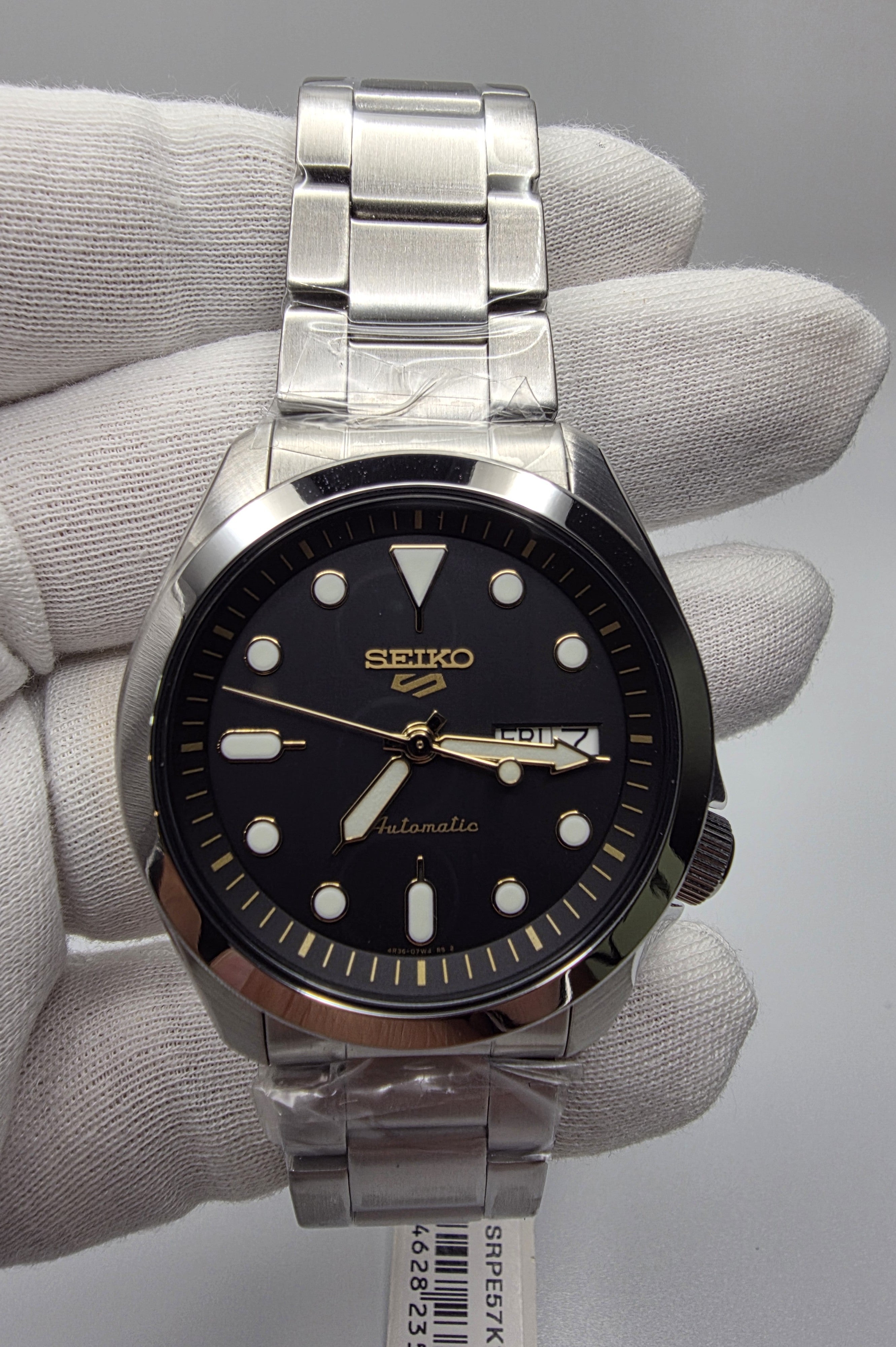 Seiko 5 Automatic Black Dial Stainless Steel Men's Watch