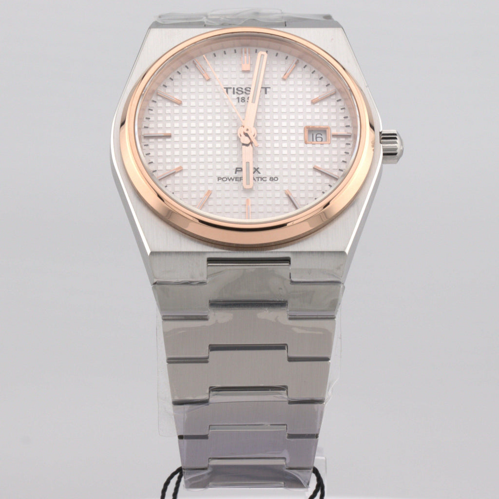 Tissot PRX Powermatic 80 - Silver dial rose accent watch ( T137.407.21.031.00 ).