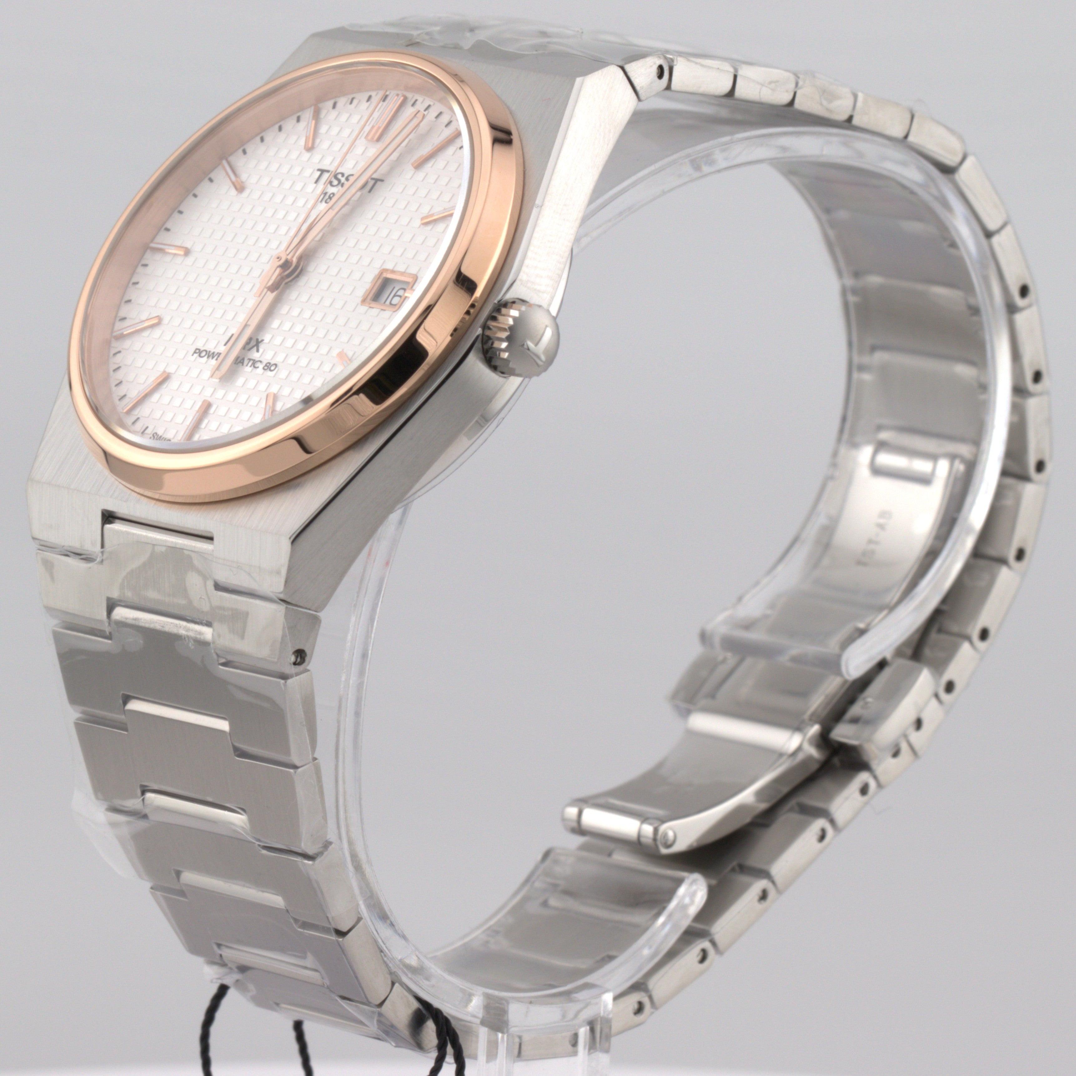 Tissot PRX Powermatic 80 - Silver dial rose accent watch ( T137.407.21.031.00 ).