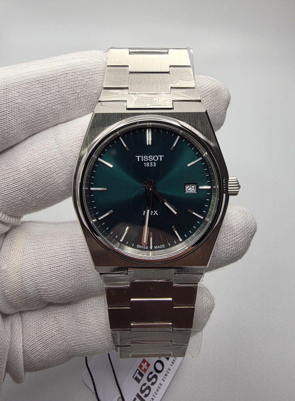 Tissot PRX Green Dial 316L Stainless Steel Men's Quartz Watch T137.410.11.091.00