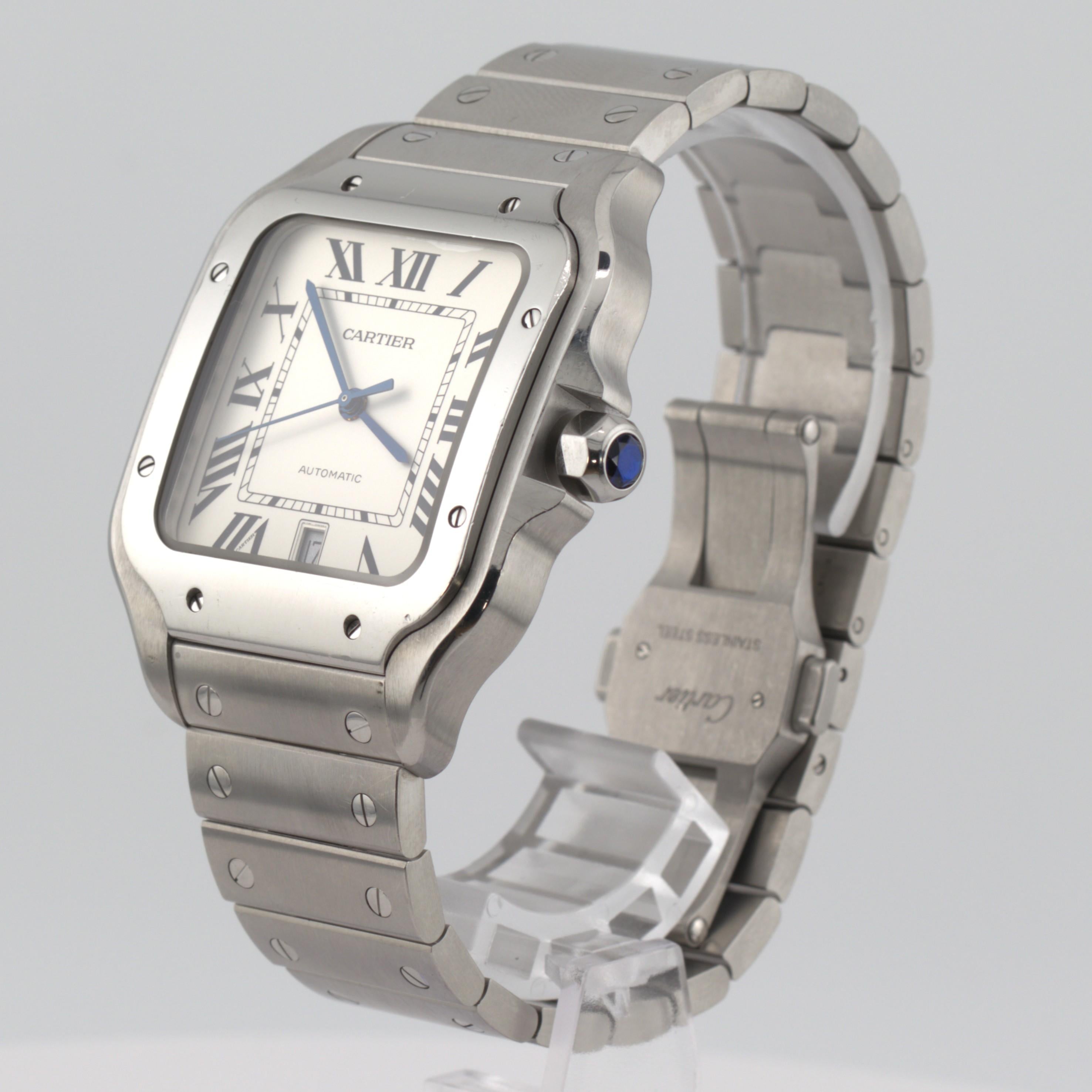2021 Cartier Santos de Cartier Silver Opaline Dial WSSA0018