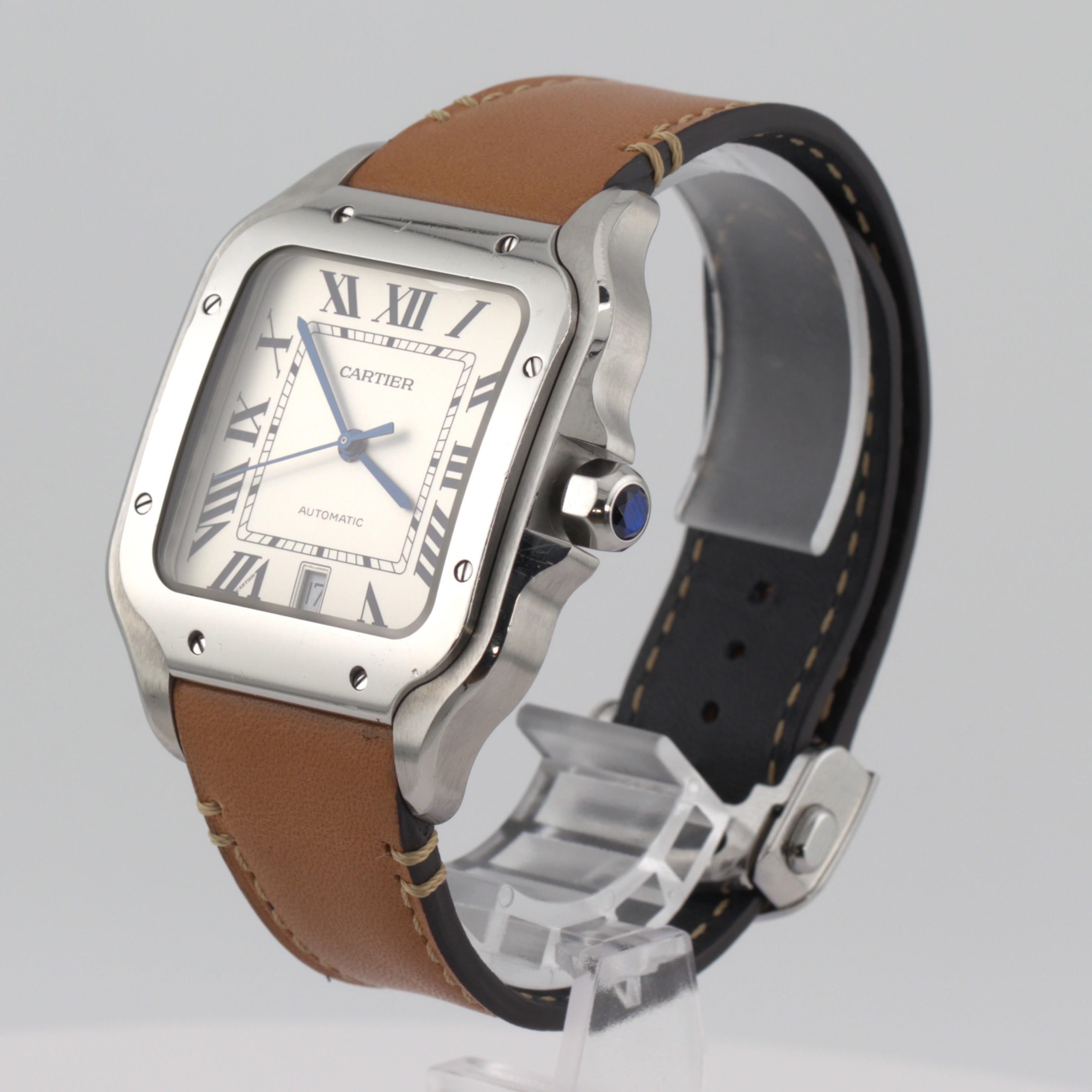 2021 Cartier Santos de Cartier Silver Opaline Dial WSSA0018