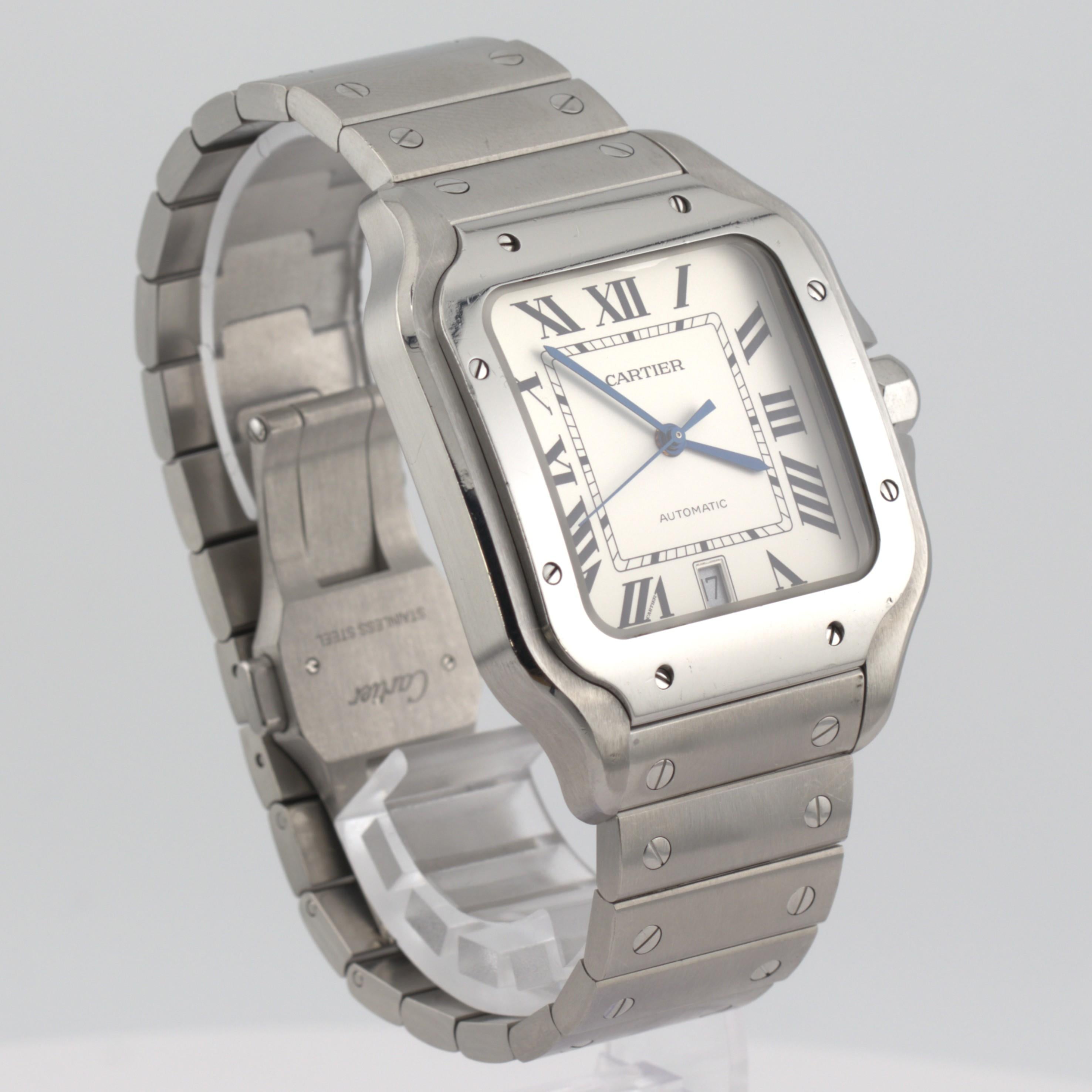 2021 Cartier Santos de Cartier Silver Opaline Dial WSSA0018