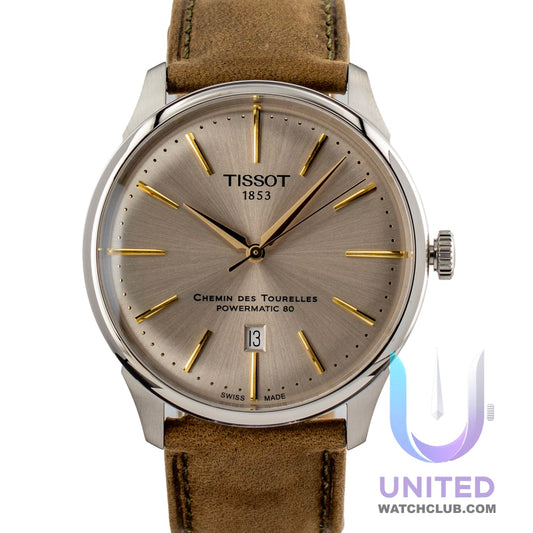 Tissot Chemin des Tourelles Powermatic 80 Beige Dial 42mm T1394071626100
