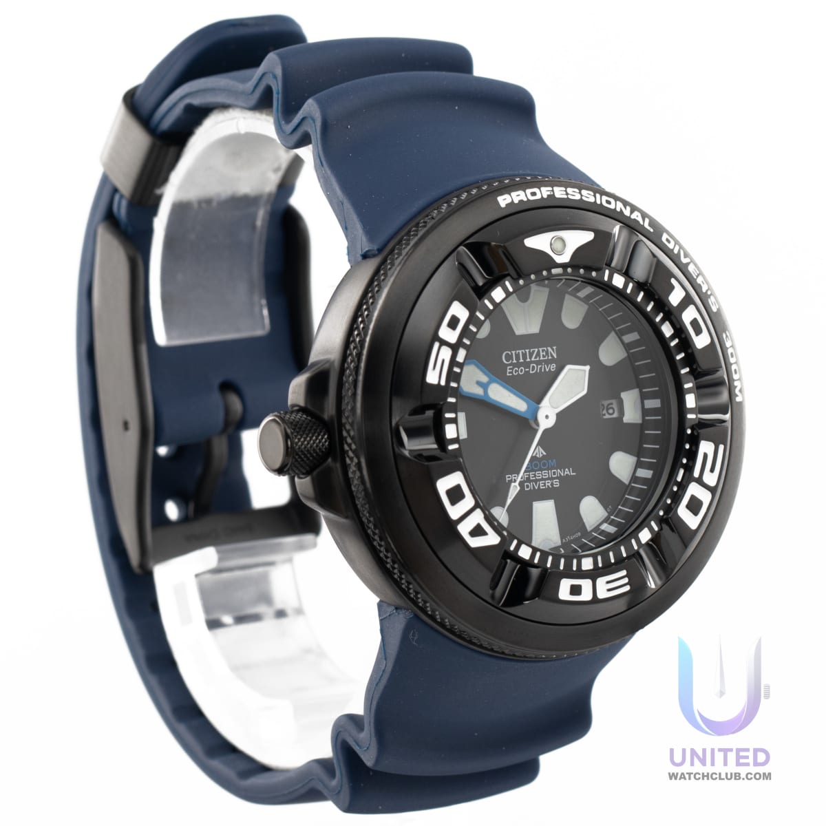 Citizen Promaster Marine dive watch with black dial and blue polyurethane strap