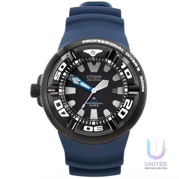 Citizen Promaster Marine dive watch with black dial and blue polyurethane strap