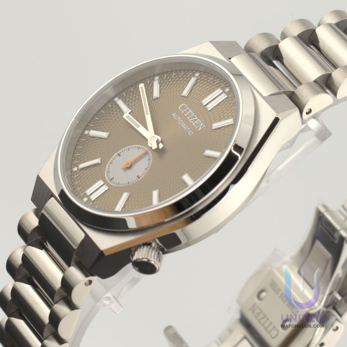 Citizen Tsuyosa men's watch with textured green dial and silver-tone stainless steel case.