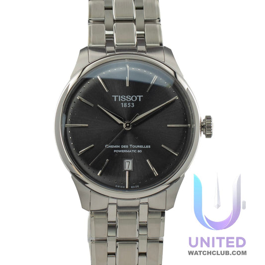 Tissot Chemin des Tourelles Powermatic 80 Grey Dial 39mm T1398071106100